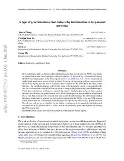 A type of generalization error induced by initialization in deep neural
  networks