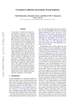 Correlation Coefficients and Semantic Textual Similarity