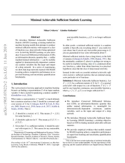 Minimal Achievable Sufficient Statistic Learning