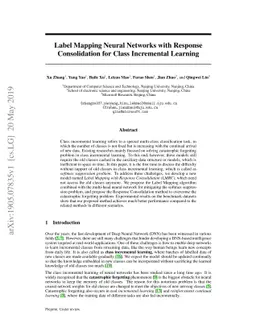 Label Mapping Neural Networks with Response Consolidation for Class
  Incremental Learning