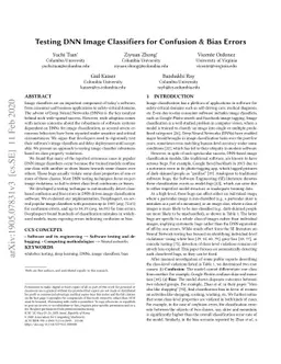 Testing DNN Image Classifiers for Confusion & Bias Errors