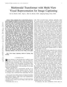 Multimodal Transformer with Multi-View Visual Representation for Image
  Captioning