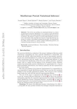 MaxEntropy Pursuit Variational Inference