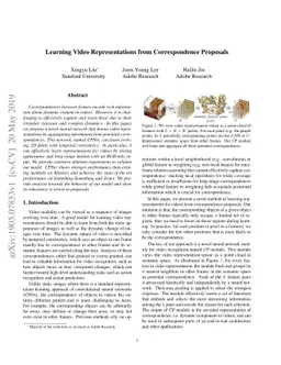 Learning Video Representations from Correspondence Proposals