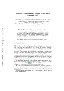 Learning Ensembles of Anomaly Detectors on Synthetic Data