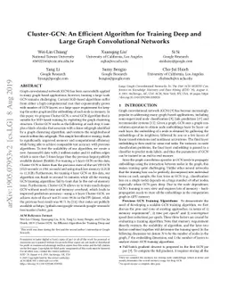 Cluster-GCN: An Efficient Algorithm for Training Deep and Large Graph
  Convolutional Networks