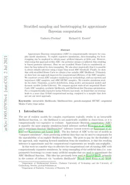 Stratified sampling and bootstrapping for approximate Bayesian
  computation