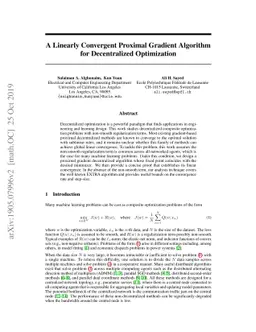 A Linearly Convergent Proximal Gradient Algorithm for Decentralized
  Optimization