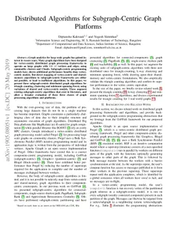 Distributed Algorithms for Subgraph-Centric Graph Platforms