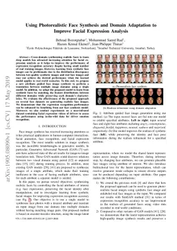 Using Photorealistic Face Synthesis and Domain Adaptation to Improve
  Facial Expression Analysis