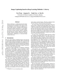 Image Captioning based on Deep Learning Methods: A Survey