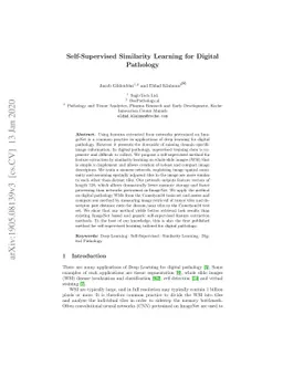 Self-Supervised Similarity Learning for Digital Pathology