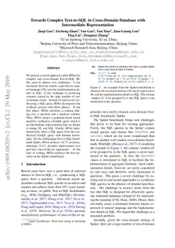 Towards Complex Text-to-SQL in Cross-Domain Database with Intermediate
  Representation