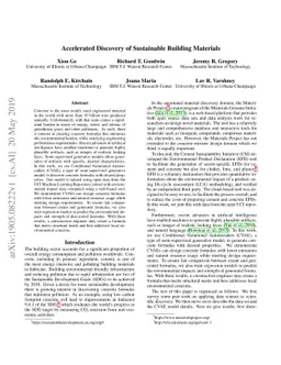 Accelerated Discovery of Sustainable Building Materials