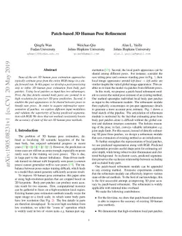 Patch-based 3D Human Pose Refinement