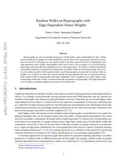 Random Walks on Hypergraphs with Edge-Dependent Vertex Weights