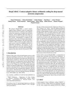 DeepCABAC: Context-adaptive binary arithmetic coding for deep neural
  network compression