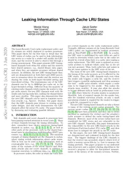Leaking Information Through Cache LRU States