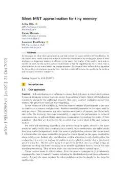 Silent MST approximation for tiny memory