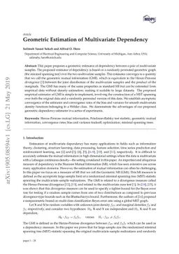 Geometric Estimation of Multivariate Dependency