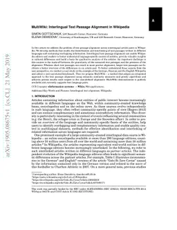 MultiWiki: Interlingual Text Passage Alignment in Wikipedia