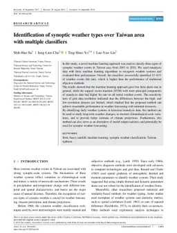 Identification of synoptic weather types over Taiwan area with multiple
  classifiers