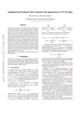 Sampling from Stochastic Finite Automata with Applications to CTC
  Decoding