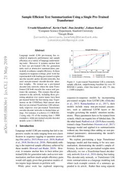 Sample Efficient Text Summarization Using a Single Pre-Trained
  Transformer