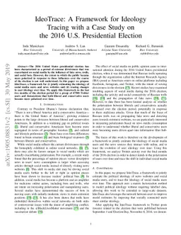 IdeoTrace: A Framework for Ideology Tracing with a Case Study on the
  2016 U.S. Presidential Election