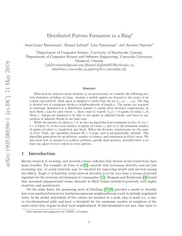 Distributed Pattern Formation in a Ring
