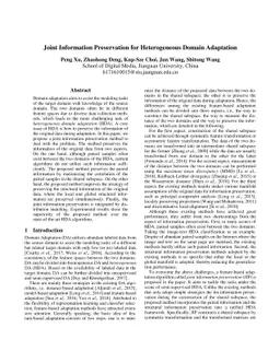 Joint Information Preservation for Heterogeneous Domain Adaptation