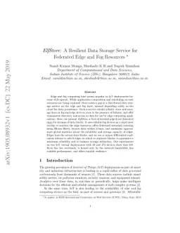 ElfStore: A Resilient Data Storage Service for Federated Edge and Fog
  Resources