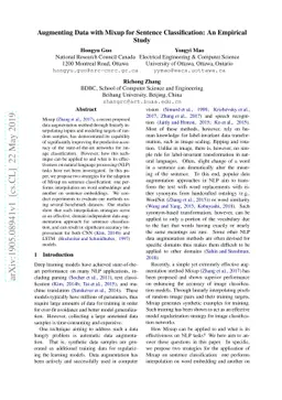 Augmenting Data with Mixup for Sentence Classification: An Empirical
  Study