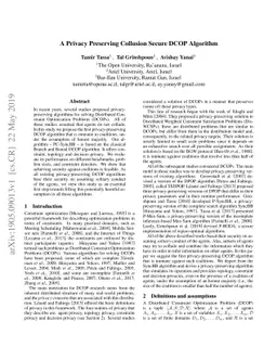 A Privacy Preserving Collusion Secure DCOP Algorithm