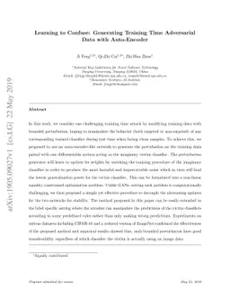 Learning to Confuse: Generating Training Time Adversarial Data with
  Auto-Encoder