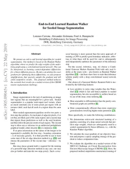 End-to-End Learned Random Walker for Seeded Image Segmentation