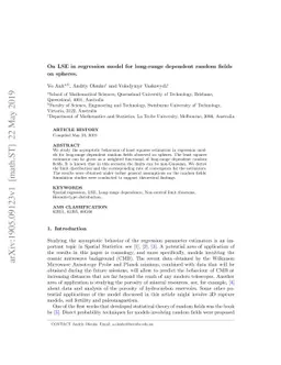 On LSE in regression model for long-range dependent random fields on
  spheres