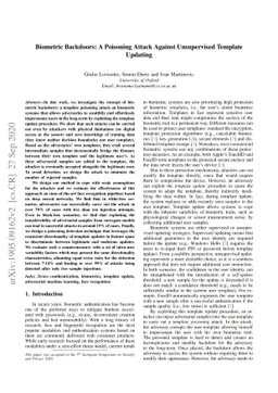 Biometric Backdoors: A Poisoning Attack Against Unsupervised Template
  Updating