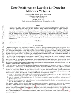 Deep Reinforcement Learning for Detecting Malicious Websites