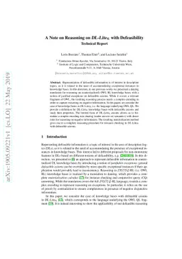 A Note on Reasoning on $\textit{DL-Lite}_{\cal R}$ with Defeasibility