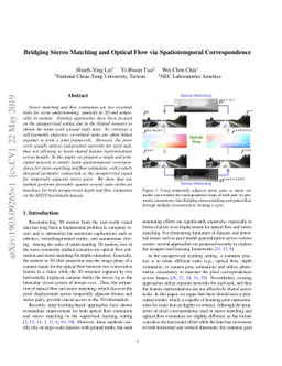 Bridging Stereo Matching and Optical Flow via Spatiotemporal
  Correspondence