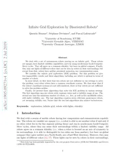 Infinite Grid Exploration by Disoriented Robots