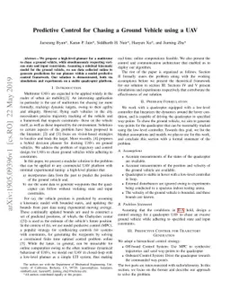 Predictive Control for Chasing a Ground Vehicle using a UAV