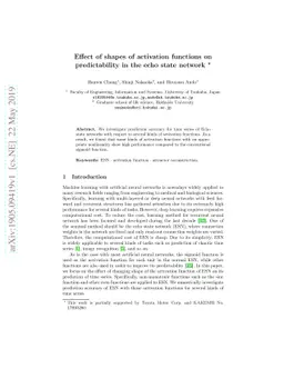 Effect of shapes of activation functions on predictability in the echo
  state network