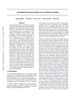 Variational Prototype Replays for Continual Learning