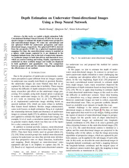 Depth Estimation on Underwater Omni-directional Images Using a Deep
  Neural Network