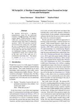 MCScript2.0: A Machine Comprehension Corpus Focused on Script Events and
  Participants