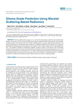 Glioma Grade Prediction Using Wavelet Scattering-Based Radiomics
