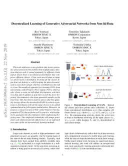 Decentralized Learning of Generative Adversarial Networks from Non-iid
  Data