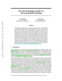 Zero-shot Knowledge Transfer via Adversarial Belief Matching